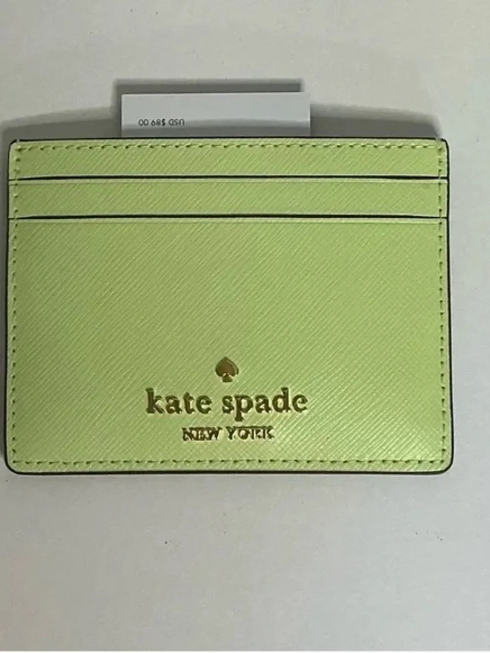 kate spade Lime Green Madison Small Slim Card Case NWT